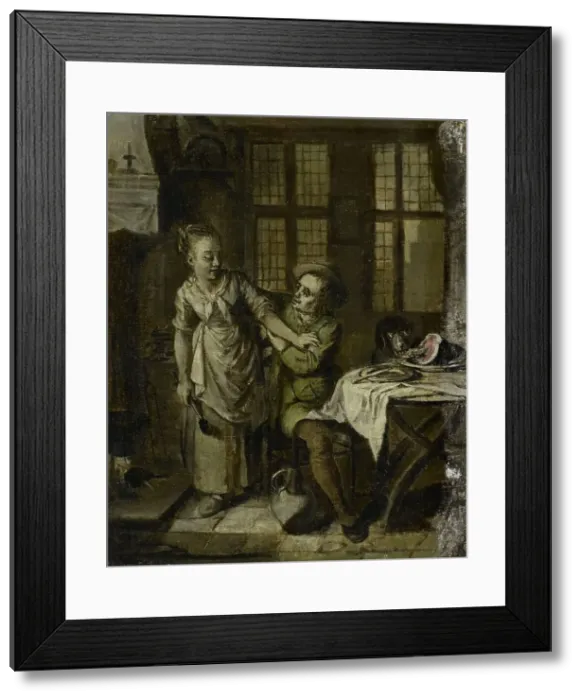 Framed Print : Gallant Scene in a Kitchen Interior, 1780-1798. Creator: Willem Joseph Laquy Framed Print : Gallant Scene in a Kitchen Interior, 1780-1798. Creator: Willem Joseph Laquy