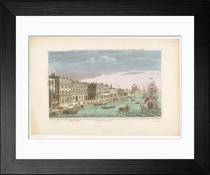 Framed Print : View of the Custom House on the River Thames in London, 1753. Creator: Anon Framed Print : View of the Custom House on the River Thames in London, 1753. Creator: Anon