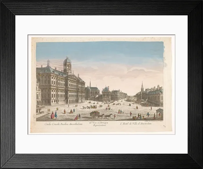 Framed Print : View of the Town Hall and the Dam in Amsterdam, 1745-1775. Creator: Unknown Framed Print : View of the Town Hall and the Dam in Amsterdam, 1745-1775. Creator: Unknown