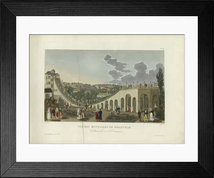 Framed Print : Montages de Belleville, Barrière des 3 couronnes, 1817-1824. Creator: Courvoisier-Voisin, Henri (1757-1830) Framed Print : Montages de Belleville, Barrière des 3 couronnes, 1817-1824. Creator: Courvoisier-Voisin, Henri (1757-1830)
