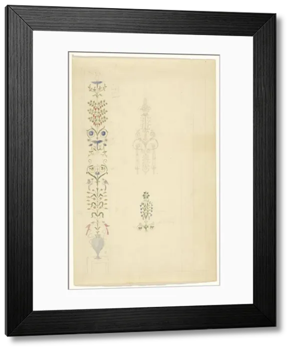Framed Print : Pilast filling and two parts of pilasters, c.1835-c.1860. Creator: Workshop of Franz Jakob Kreuter Framed Print : Pilast filling and two parts of pilasters, c.1835-c.1860. Creator: Workshop of Franz Jakob Kreuter