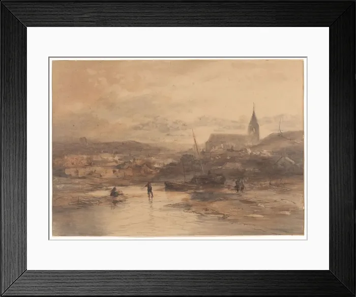 Framed Print : Landscape, 1823-1876. Creator: Salomon Leonardus Verveer Framed Print : Landscape, 1823-1876. Creator: Salomon Leonardus Verveer