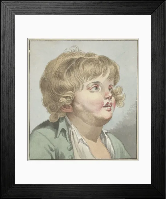 Framed Print : Boy's head, three -quarters to the right, 1745-1850. Creator: Anon Framed Print : Boy's head, three -quarters to the right, 1745-1850. Creator: Anon