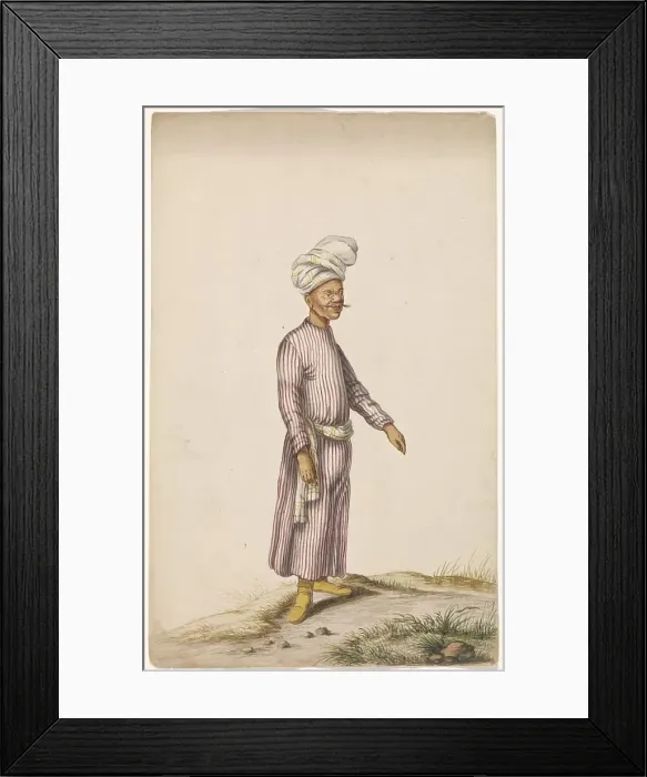 Framed Print : Man in a turban, c.1675-c.1725. Creator: Anon Framed Print : Man in a turban, c.1675-c.1725. Creator: Anon