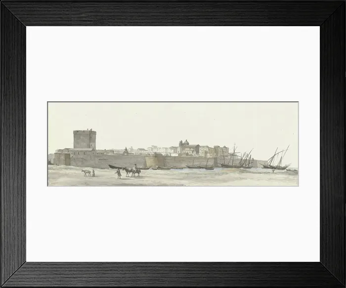 Framed Print : View of Taranto's fortifications, 1778. Creator: Louis Ducros Framed Print : View of Taranto's fortifications, 1778. Creator: Louis Ducros