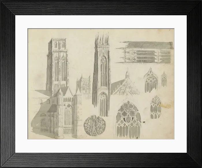 Framed Print : Church towers and tracery, 1822-1893. Creator: Willem Troost II Framed Print : Church towers and tracery, 1822-1893. Creator: Willem Troost II