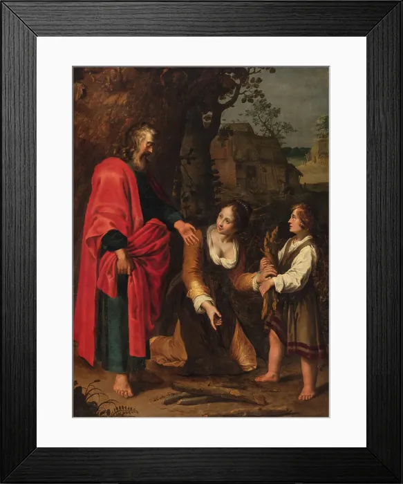 Framed Print : The Prophet Elisha and the Shunamite Woman, 1602-1658. Creator: Adriaen van Nieulandt