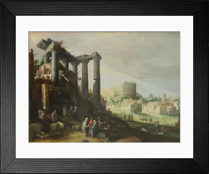 Framed Print : Landscape with a View of Campo Vaccino in Rome, 1609. Creator: Willem van Nieulandt Framed Print : Landscape with a View of Campo Vaccino in Rome, 1609. Creator: Willem van Nieulandt