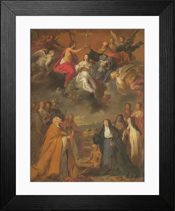 Framed Print : The Coronation of the Virgin Mary, with St Augustine, St Elizabeth of Hungary and Other...1612-1655. Creator: Cornelis Schut I Framed Print : The Coronation of the Virgin Mary, with St Augustine, St Elizabeth of Hungary and Other...1612-1655. Creator: Cornelis Schut I