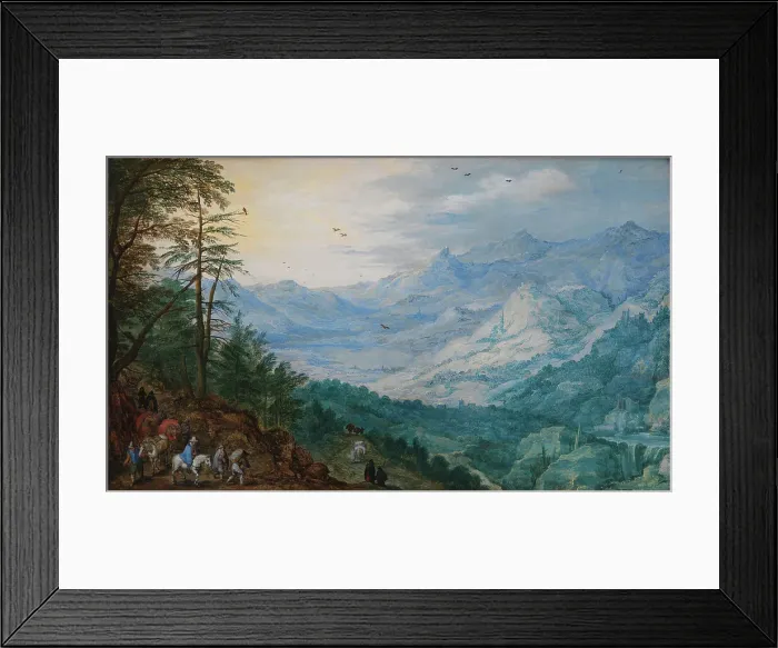 Framed Print : Rocky Landscape;Mountain Landscape with Travellers, 1613-1616. Creators: Joos de Momper, the younger, Jan Brueghel the Elder Framed Print : Rocky Landscape;Mountain Landscape with Travellers, 1613-1616. Creators: Joos de Momper, the younger, Jan Brueghel the Elder