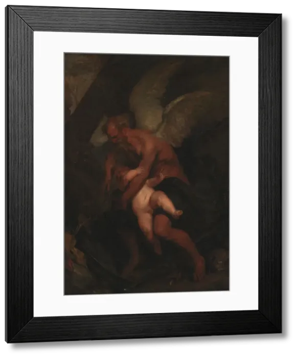 Framed Print : Time Clipping Cupid's Wings, 1614-1641. Creator: Gaspar Netscher Framed Print : Time Clipping Cupid's Wings, 1614-1641. Creator: Gaspar Netscher