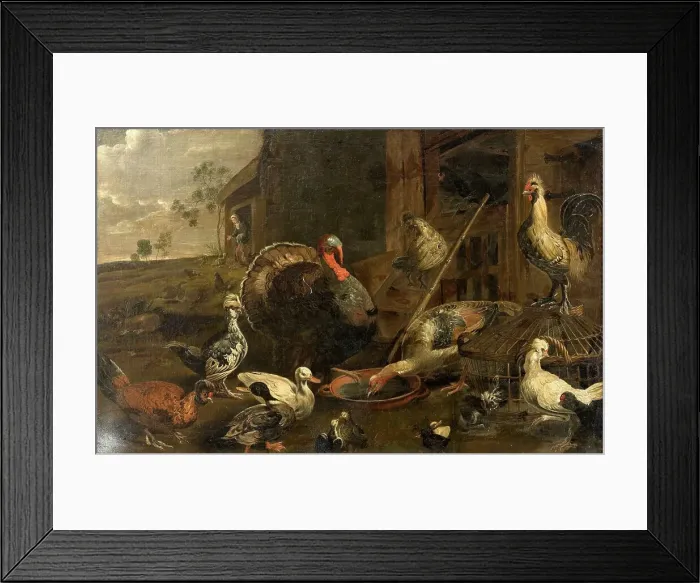 Framed Print : Hens, Ducks and a Turkey Cock, 1614-1652. Creator: Adriaen van Utrecht Framed Print : Hens, Ducks and a Turkey Cock, 1614-1652. Creator: Adriaen van Utrecht