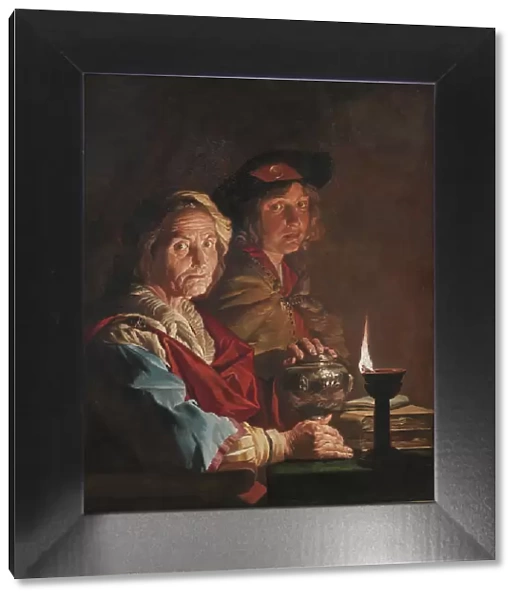 An Old Woman and a Youth by Lamplight, 1615-1650. Creator: Matthias Stomer