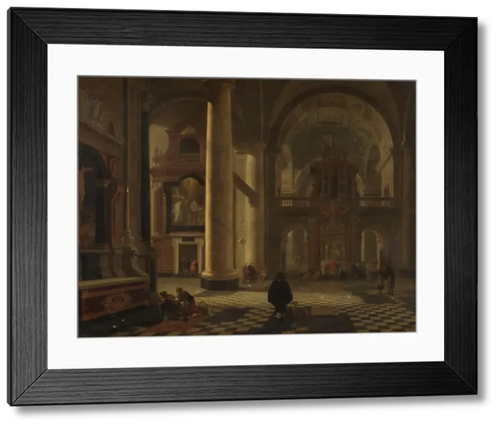 Framed Print : Interior of a Catholic Church, 1615-1661. Creator: Gerard Houckgeest Framed Print : Interior of a Catholic Church, 1615-1661. Creator: Gerard Houckgeest