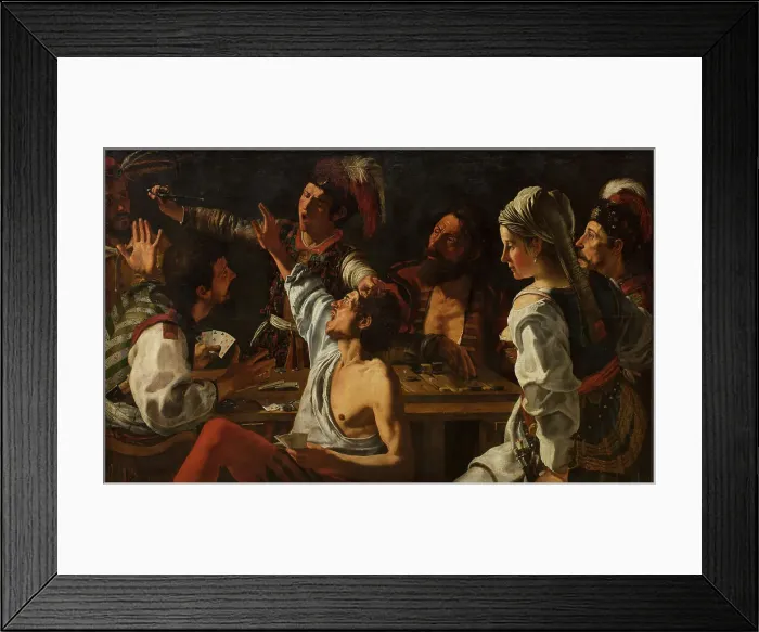 Framed Print : Card and Backgammon Players. Fight over Cards, 1616-1626. Creators: Theodoor Rombouts, Michelangelo Caravaggio, Orazio Gentileschi Framed Print : Card and Backgammon Players. Fight over Cards, 1616-1626. Creators: Theodoor Rombouts, Michelangelo Caravaggio, Orazio Gentileschi