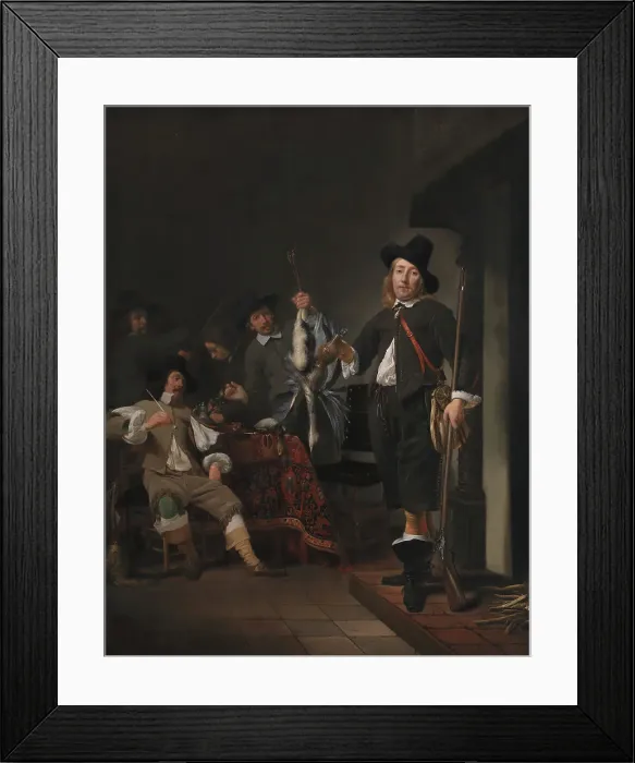 Framed Print : The Homecoming of a Fowling Party, 1618-1652. Creators: Simon Kick, Frans Hals Framed Print : The Homecoming of a Fowling Party, 1618-1652. Creators: Simon Kick, Frans Hals