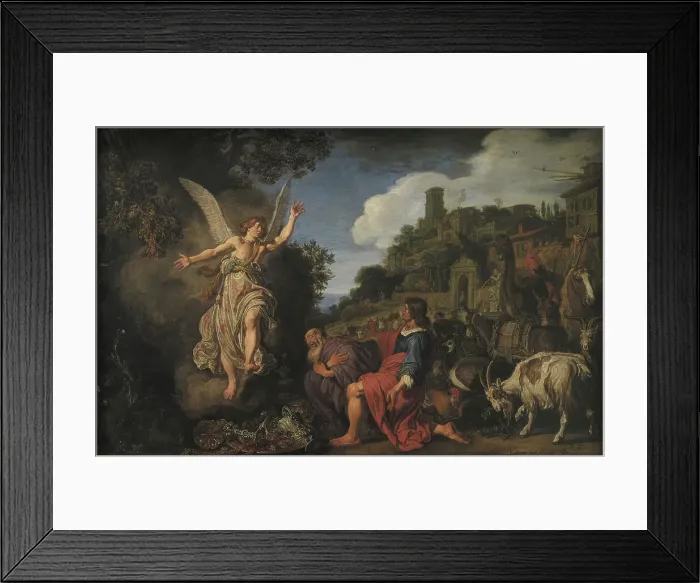 Framed Print : The Angel Raphael Takes Leave of Old Tobit and his Son Tobias, 1618. Creator: Pieter Lastman Framed Print : The Angel Raphael Takes Leave of Old Tobit and his Son Tobias, 1618. Creator: Pieter Lastman
