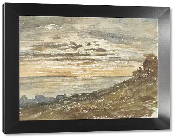 Sunset at Trouville, 1813-1869. Creator: Paul Huet