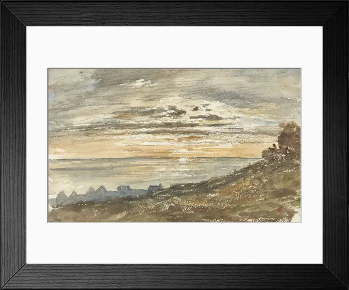 Framed Print : Sunset at Trouville, 1813-1869. Creator: Paul Huet Framed Print : Sunset at Trouville, 1813-1869. Creator: Paul Huet