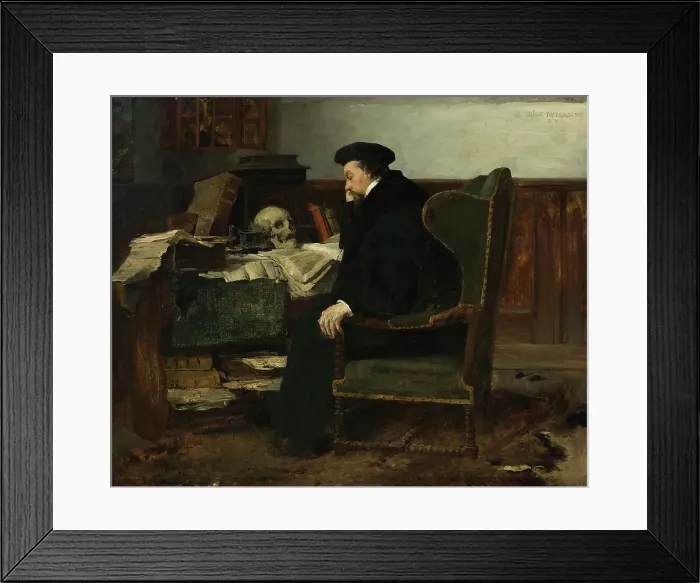 Framed Print : Absorbed in his Studies, 1874. Creator: Eilif Peterssen Framed Print : Absorbed in his Studies, 1874. Creator: Eilif Peterssen