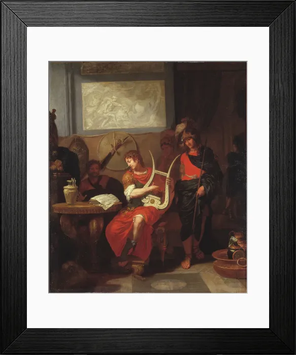 Framed Print : Achilles Playing the Lyre before Patrocles, between c.1675 and c.1680. Creator: Gerard de Lairesse Framed Print : Achilles Playing the Lyre before Patrocles, between c.1675 and c.1680. Creator: Gerard de Lairesse