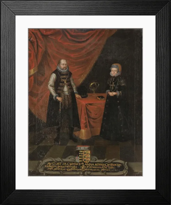Framed Print : August, 1526-1586, Elector of Saxony, Anna, 1532-1585, Princess of Denmark, Electoress of Saxony. Creator: Anon Framed Print : August, 1526-1586, Elector of Saxony, Anna, 1532-1585, Princess of Denmark, Electoress of Saxony. Creator: Anon