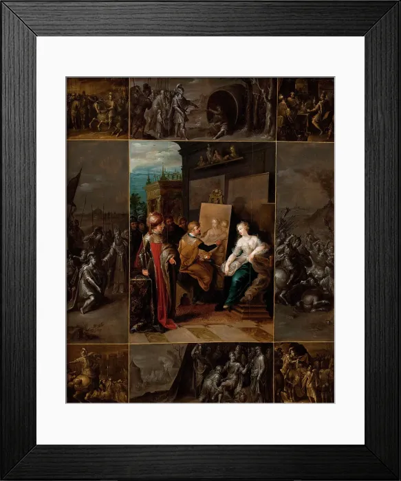 Framed Print : Apelles Painting Campaspe, 1620-1629. Creator: Frans Francken II Framed Print : Apelles Painting Campaspe, 1620-1629. Creator: Frans Francken II