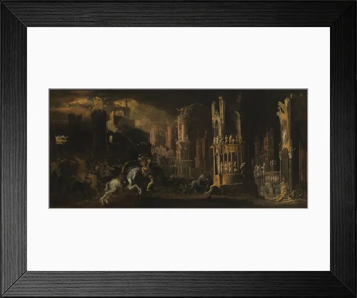 Framed Print : Architectural Fantasy with the Conversion of Saul (Saint Paul), 1620-1623. Creators: Francois de Nome, Didier Barra Framed Print : Architectural Fantasy with the Conversion of Saul (Saint Paul), 1620-1623. Creators: Francois de Nome, Didier Barra
