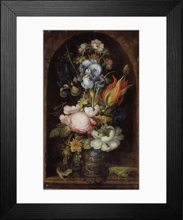 Framed Print : Bouquet of Flowers in a Stone Niche, 1620. Creator: Roelandt Savery Framed Print : Bouquet of Flowers in a Stone Niche, 1620. Creator: Roelandt Savery