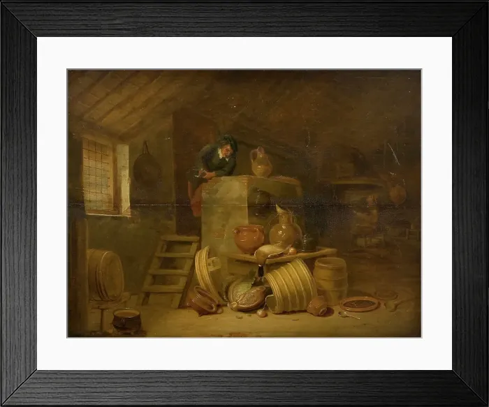Framed Print : Interior of a Kitchen, 1622-1681. Creator: Cornelis Saftleven Framed Print : Interior of a Kitchen, 1622-1681. Creator: Cornelis Saftleven