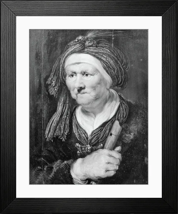 Framed Print : An old woman. Allegory of hearing, 1624-1670. Creator: Karel van Mander III Framed Print : An old woman. Allegory of hearing, 1624-1670. Creator: Karel van Mander III