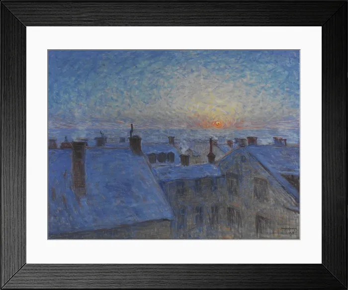 Framed Print : Sunrise over the Rooftops. Motif from Stockholm, 1903. Creator: Eugène Jansson Framed Print : Sunrise over the Rooftops. Motif from Stockholm, 1903. Creator: Eugène Jansson