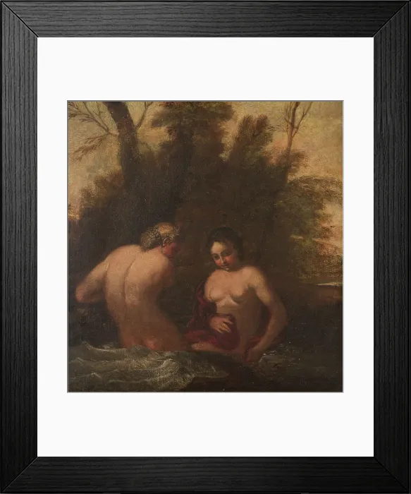 Framed Print : Two bathing nymphs. Creator: Francesco Albani Framed Print : Two bathing nymphs. Creator: Francesco Albani