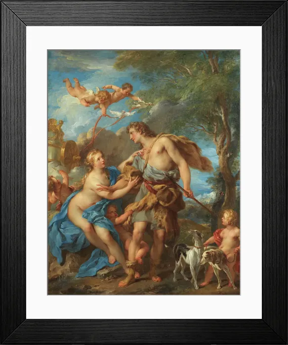 Framed Print : Venus and Adonis, 1729. Creator: Francois Lemoyne Framed Print : Venus and Adonis, 1729. Creator: Francois Lemoyne