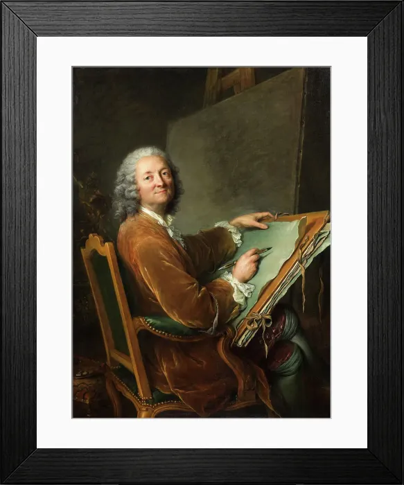 Framed Print : Portrait of the artist's father Hubert Drouais (1699-1767), c18th century. Creator: Francois Hubert Drouais