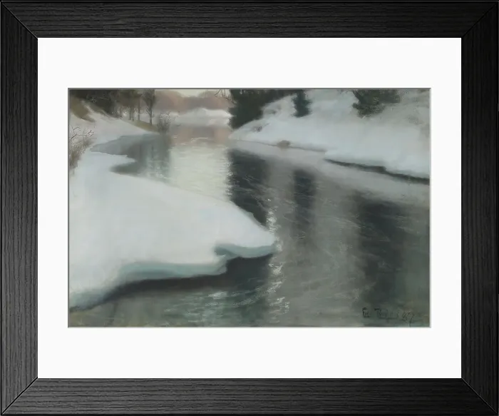 Framed Print : Spring Thaw, 1887. Creator: Frits Thaulow Framed Print : Spring Thaw, 1887. Creator: Frits Thaulow