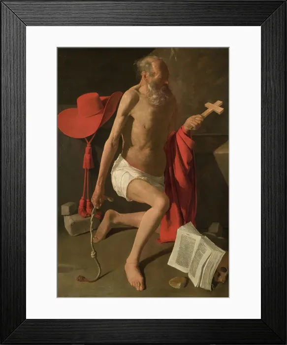 Framed Print : The Penitent St Jerome. Creator: Georges de la Tour Framed Print : The Penitent St Jerome. Creator: Georges de la Tour