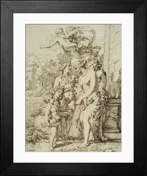 Framed Print : Venus and the Graces prepare Cupid's arrows. Creator: Gerard de Lairesse Framed Print : Venus and the Graces prepare Cupid's arrows. Creator: Gerard de Lairesse