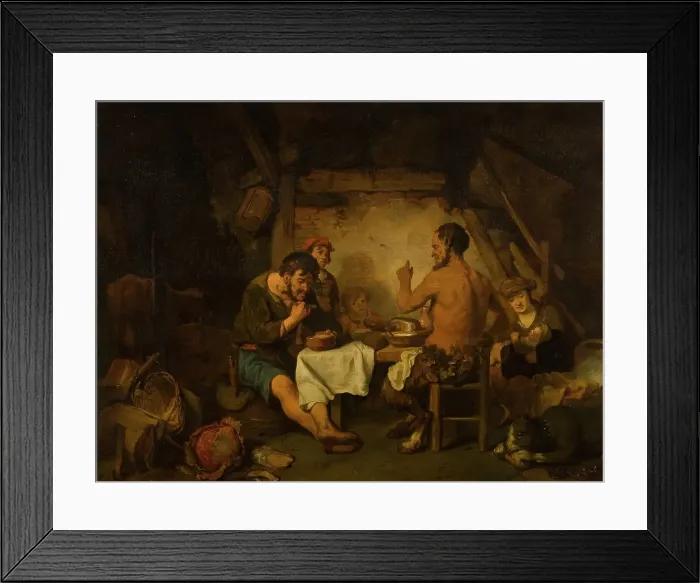 Framed Print : The Story of the Farmer and the Satyr from Aisopus Fables, mid-17th century. Creator: Gerbrand van den Eeckhout Framed Print : The Story of the Farmer and the Satyr from Aisopus Fables, mid-17th century. Creator: Gerbrand van den Eeckhout