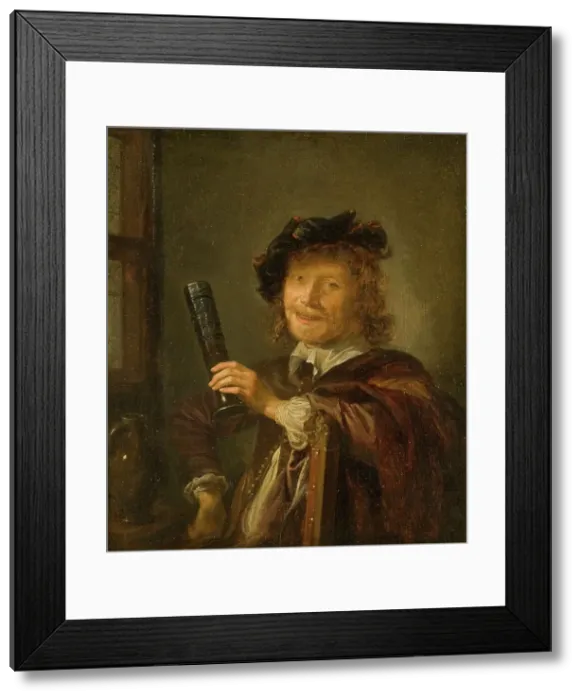 Framed Print : Portrait of a Man, possibly a Self-portrait, late 1640s. Creator: Gerrit Dou Framed Print : Portrait of a Man, possibly a Self-portrait, late 1640s. Creator: Gerrit Dou