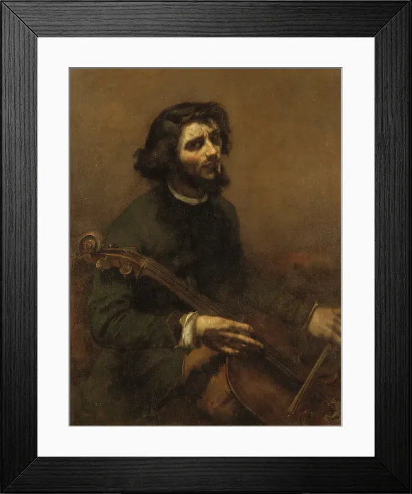 Framed Print : The Cellist (Self-portrait), 1847. Creator: Gustave Courbet Framed Print : The Cellist (Self-portrait), 1847. Creator: Gustave Courbet