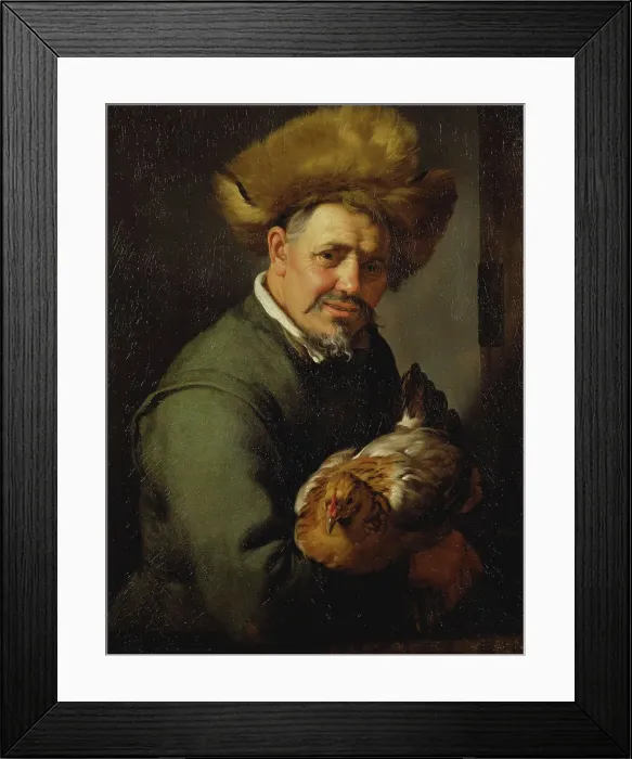 Framed Print : Old Man with a Hen, 1630. Creator: Hendrick Bloemaert Framed Print : Old Man with a Hen, 1630. Creator: Hendrick Bloemaert