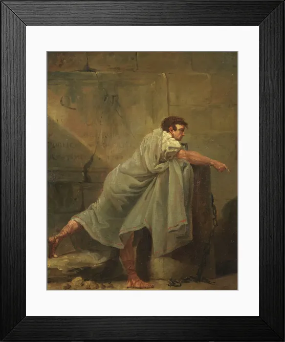 Framed Print : Orator in Prison, late 18th century. Creator: Hubert Robert Framed Print : Orator in Prison, late 18th century. Creator: Hubert Robert