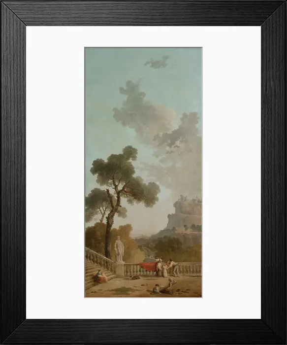 Framed Print : View from a Terrace, 1799. Creator: Hubert Robert Framed Print : View from a Terrace, 1799. Creator: Hubert Robert