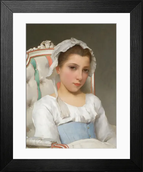 Framed Print : Portrait of a Young Girl, late 19th century. Creator: Hugo Salmson Framed Print : Portrait of a Young Girl, late 19th century. Creator: Hugo Salmson