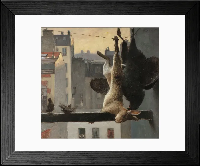 Framed Print : City view with still life, 19th century. Creator: Hugo Salmson Framed Print : City view with still life, 19th century. Creator: Hugo Salmson