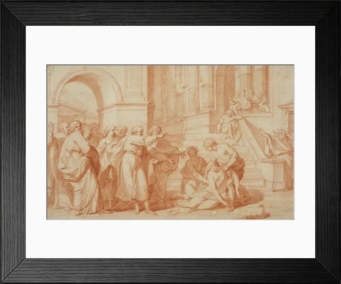 Framed Print : The Death of Sapphira. Creator: Unknown