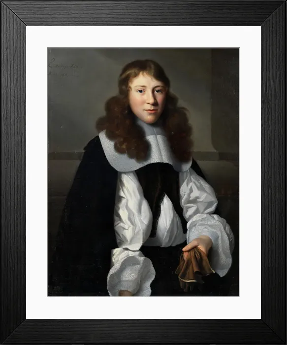 Framed Print : Portrait of a young man with gloves, 1661. Creator: Isaack Luttichuijs Framed Print : Portrait of a young man with gloves, 1661. Creator: Isaack Luttichuijs