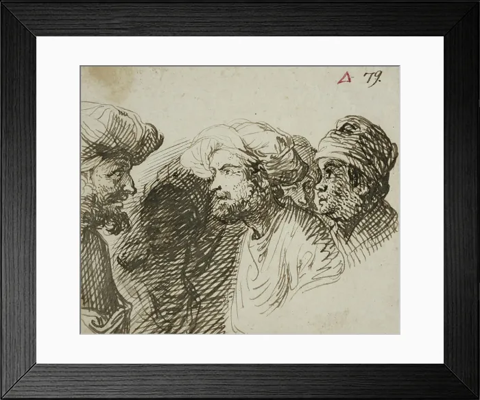 Framed Print : Study of heads with turbans. Creator: Jacob Symonsz. Pynas Framed Print : Study of heads with turbans. Creator: Jacob Symonsz. Pynas