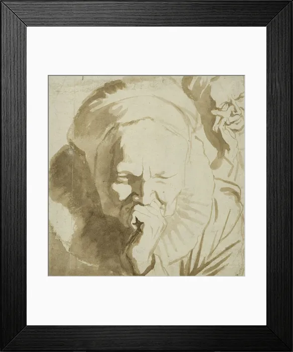 Framed Print : Two studies of an elderly woman's head. Creator: Jacob van Campen Framed Print : Two studies of an elderly woman's head. Creator: Jacob van Campen